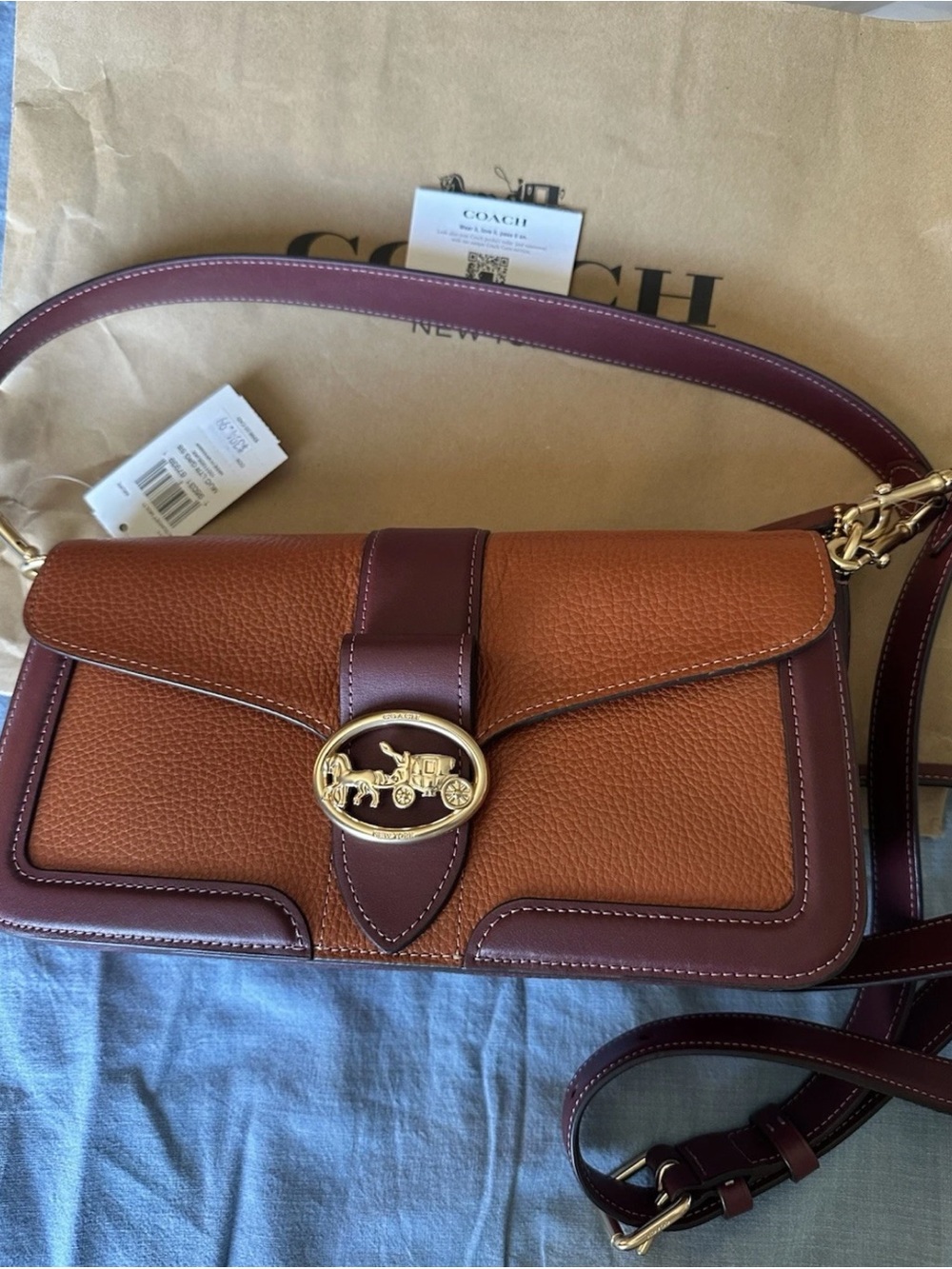 Coach Saddle Shoulder Bag in Tan/Brown - Picture 2 of 7